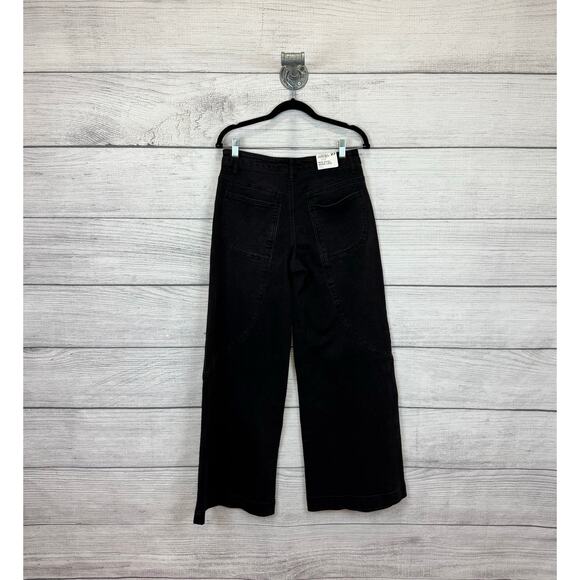 Forever 21 Women's Black Washed Mid-Rise Wide Leg Jeans Size 27 - Picture 6 of 8